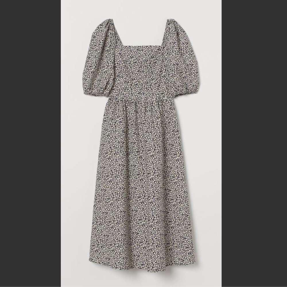 NEW Cottagecore Puff-sleeved midi dress - HM 0